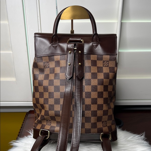 LOUIS VUITTON Damier Ebene Soho Backpack Pre-Loved Excellent Condition - Picture 4 of 17